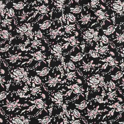 BM Collection Womens Black Floral  Swing Skirt Size 16