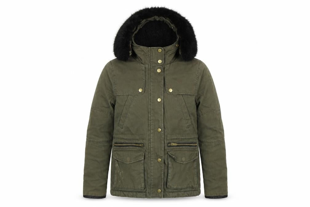 Womens UK Size 6 Topshop Green Parka Coat