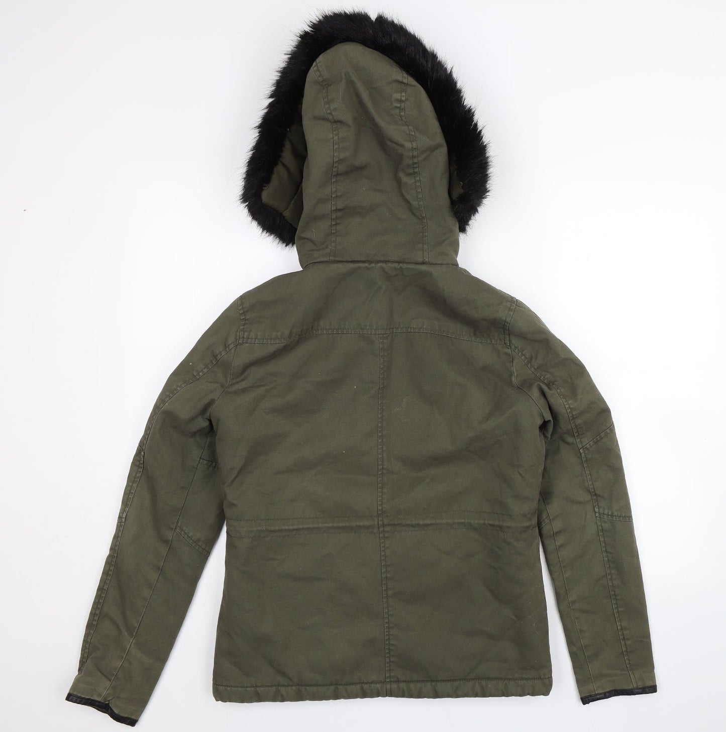 Womens UK Size 6 Topshop Green Parka Coat