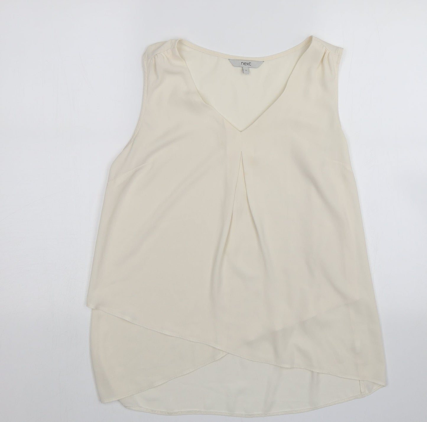 Womens UK Size 10 NEXT Ivory Basic Blouse