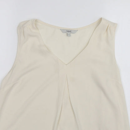 Womens UK Size 10 NEXT Ivory Basic Blouse