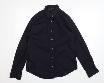 Mens UK Size M Holland Esquire Blue  Button-Up Long Sleeve Casual Shirt