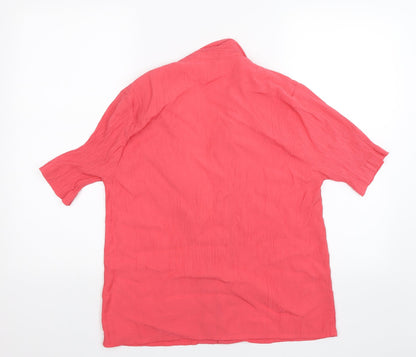 Womens UK Size 14 The Pearl Collection Pink Basic Button-Up