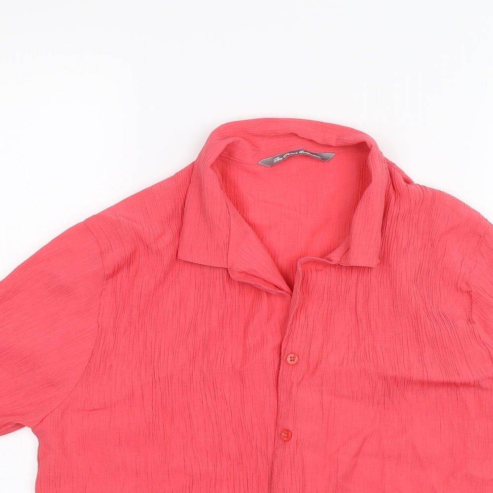 Womens UK Size 14 The Pearl Collection Pink Basic Button-Up