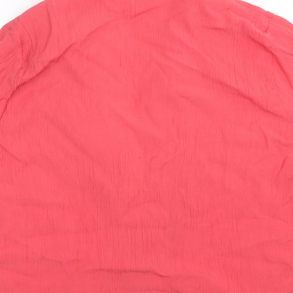 Womens UK Size 14 The Pearl Collection Pink Basic Button-Up