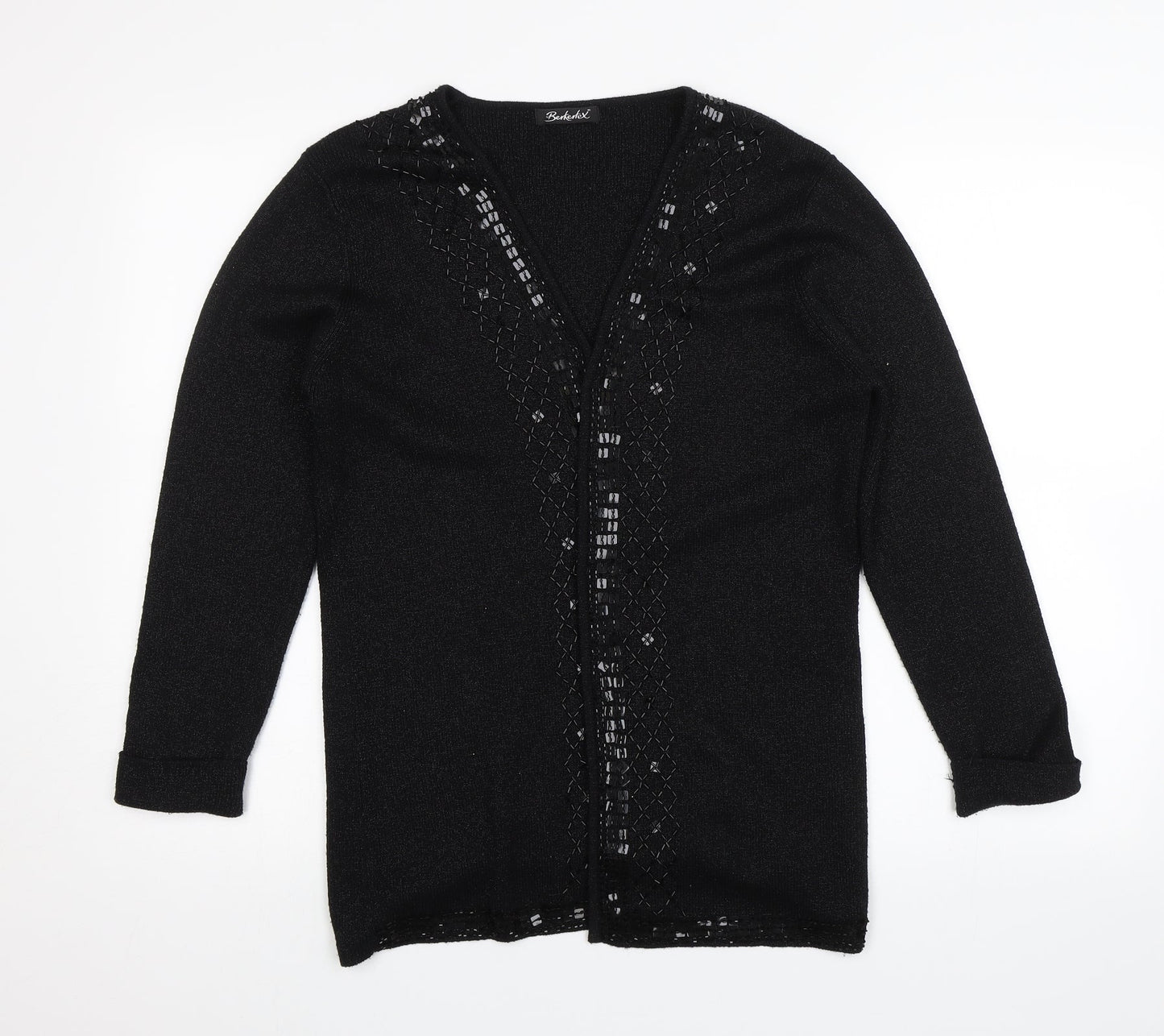 Womens UK Size 10 Berkertex Black Cardigan Jumper