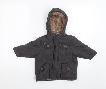 Mini Club Baby Grey   Parka Jacket Size 9-12 Months