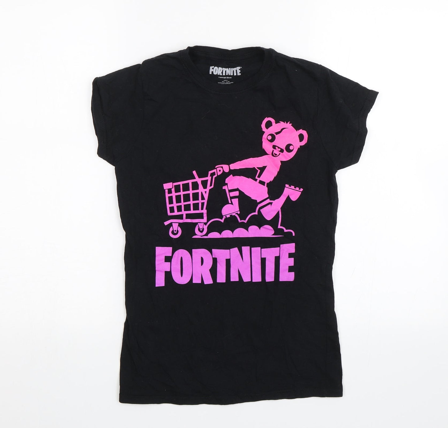 Primark Womens Black   Basic T-Shirt Size XS  - Fortnite