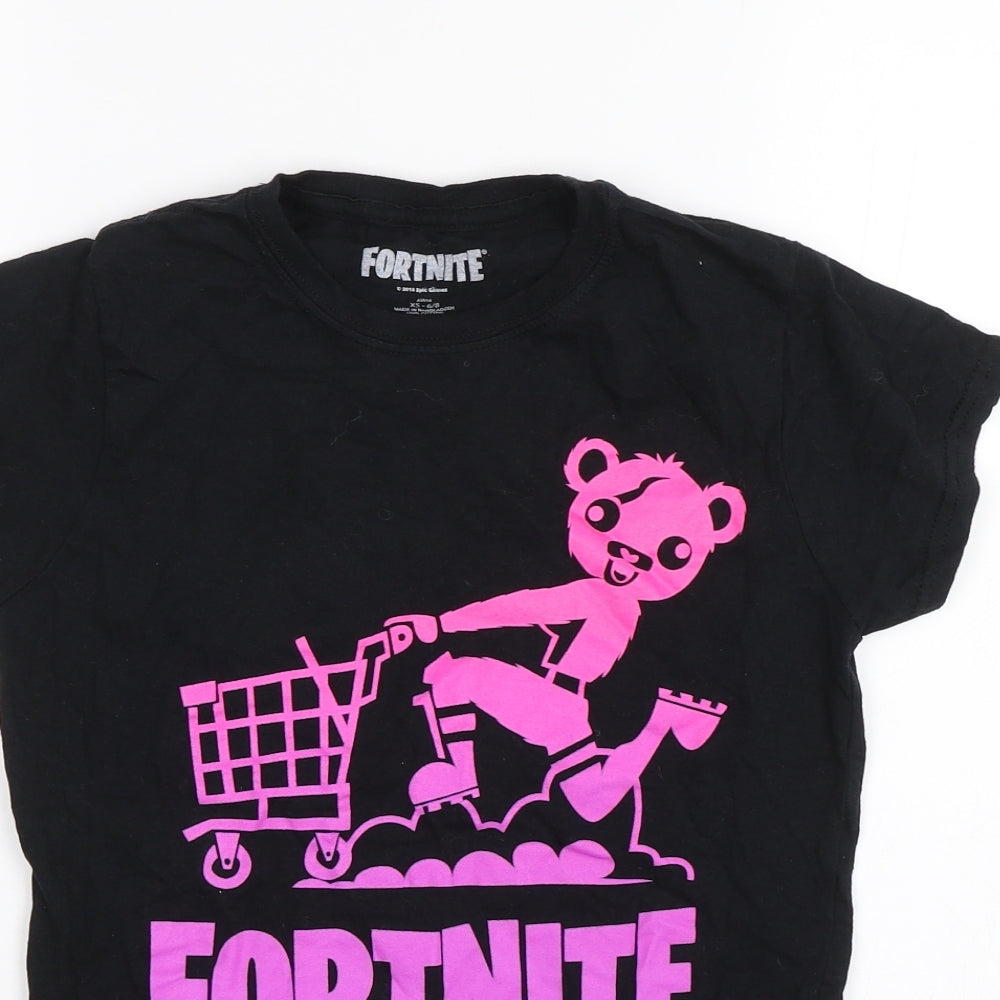 Primark Womens Black   Basic T-Shirt Size XS  - Fortnite