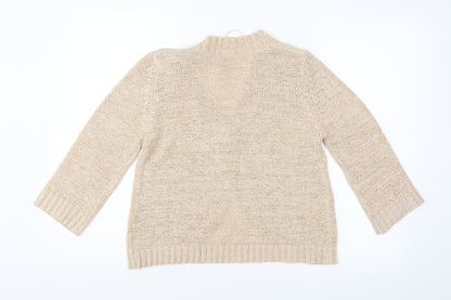 Womens UK Size 14 E-vie Beige Cardigan Jumper