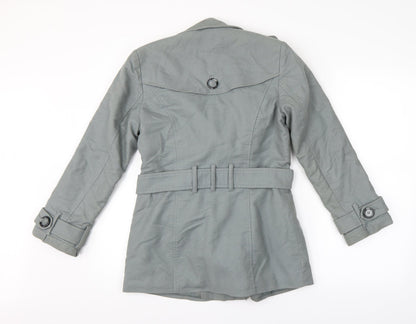 Womens UK Size 8 Preworn Grey Overcoat