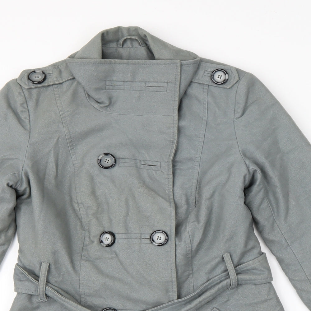 Womens UK Size 8 Preworn Grey Overcoat