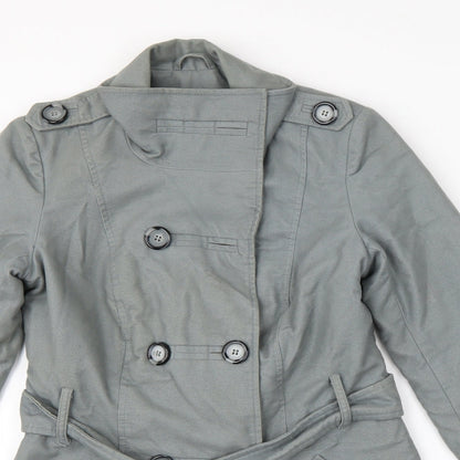 Womens UK Size 8 Preworn Grey Overcoat