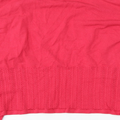 Womens UK Size  Preworn Red Cardigan Jumper