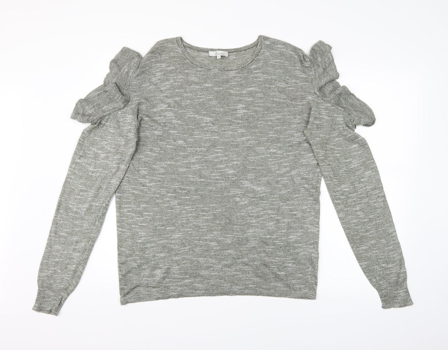 Womens UK Size 16 Peacocks Green Henley Jumper