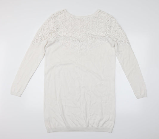 ASOS Womens White Floral  Pullover Jumper Size 12