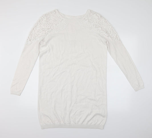 ASOS Womens White Floral  Pullover Jumper Size 12