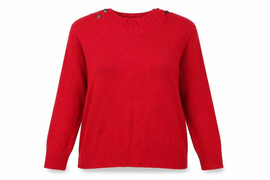 Womens UK Size S Preworn Red Pullover Jumper