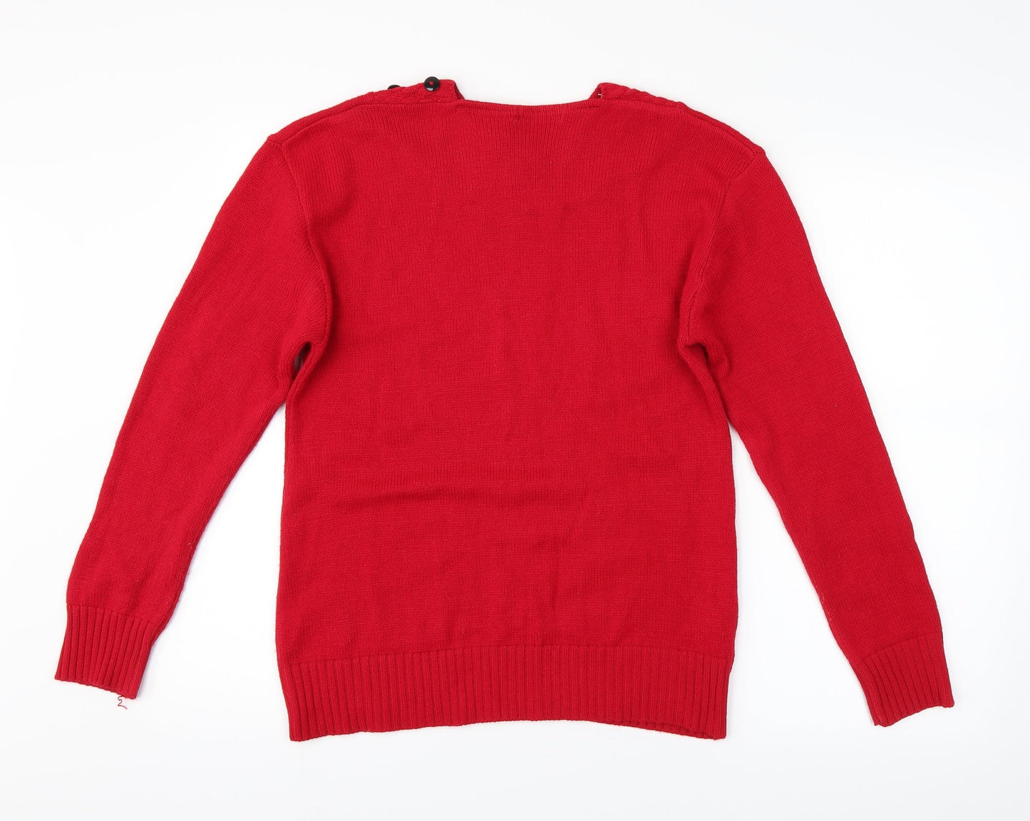 Womens UK Size S Preworn Red Pullover Jumper