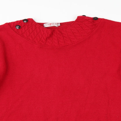 Womens UK Size S Preworn Red Pullover Jumper