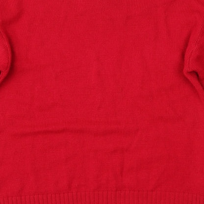 Womens UK Size S Preworn Red Pullover Jumper