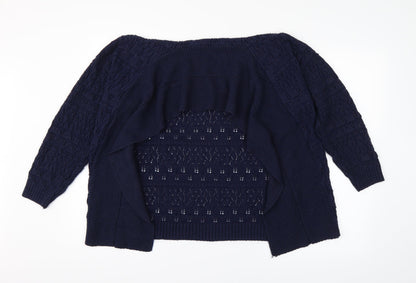 Womens UK Size 10 Isle Blue Cardigan Jumper