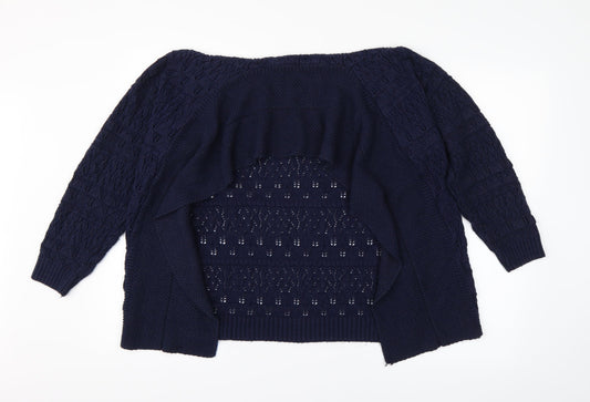 Womens UK Size 10 Isle Blue Cardigan Jumper