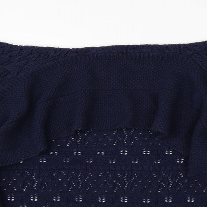 Womens UK Size 10 Isle Blue Cardigan Jumper