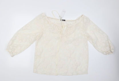 Womens UK Size XL SHEILAY White Basic Blouse