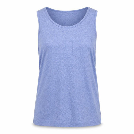 Front view of Easy women’s blue basic tank, size S
