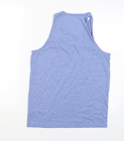Womens UK Size S Easy Blue Basic Tank