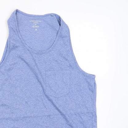 Womens UK Size S Easy Blue Basic Tank