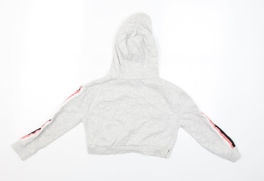 Miss Evie Girls Grey   Pullover Hoodie Size 7-8 Years  - CROPPED