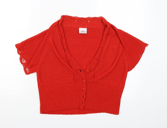 Womens UK Size 16 NEXT Red Cardigan Jumper