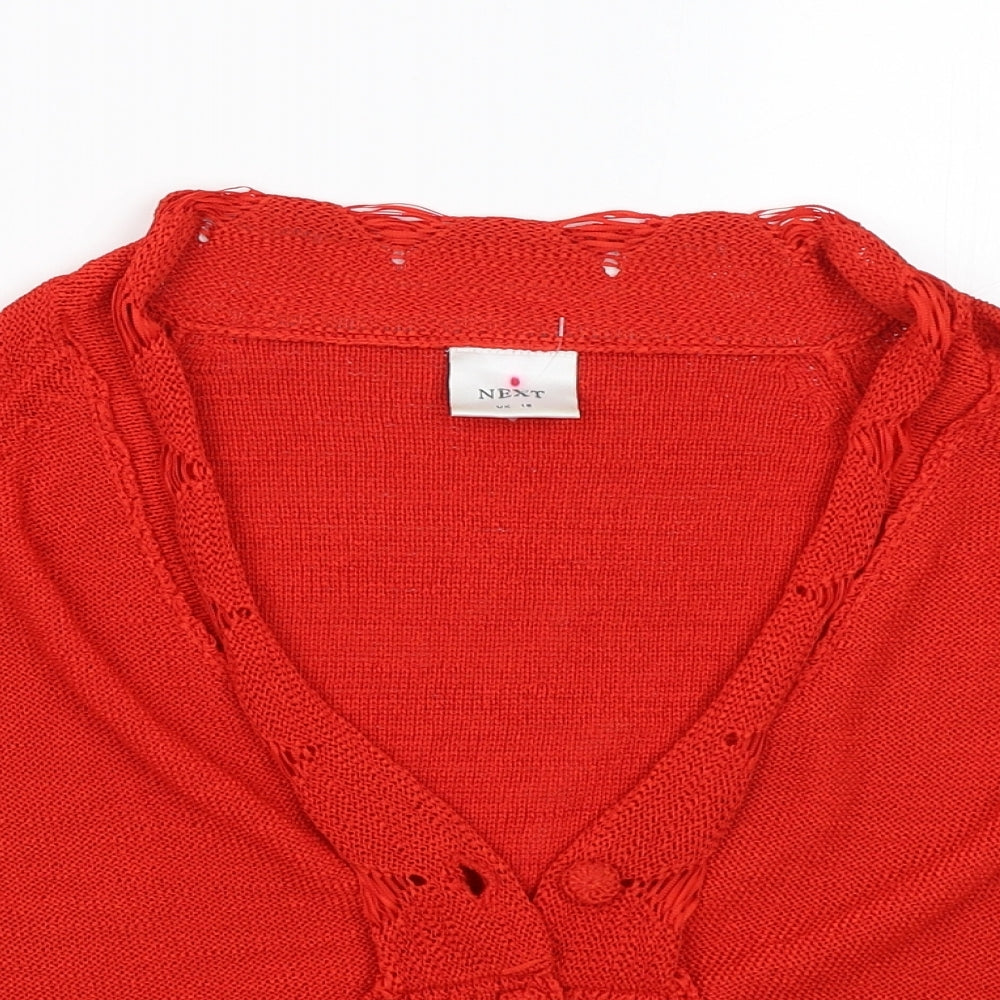 Womens UK Size 16 NEXT Red Cardigan Jumper