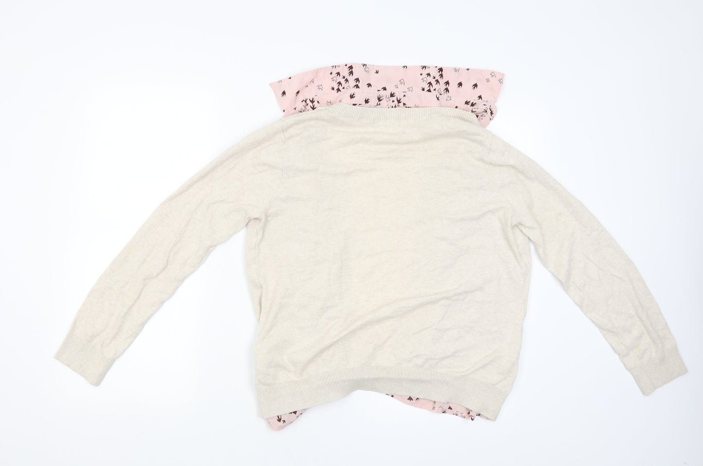 Womens UK Size 14 South Beige Cardigan Jumper