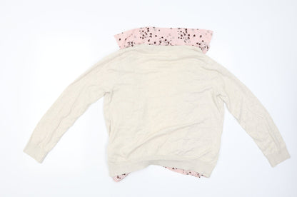 Womens UK Size 14 South Beige Cardigan Jumper