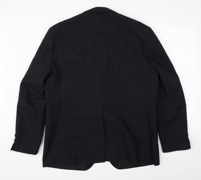 Odevni Prumysl Mens Black Check  Jacket Suit Jacket Size 44