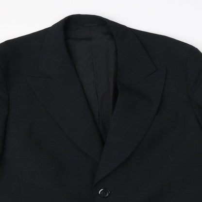 Odevni Prumysl Mens Black Check  Jacket Suit Jacket Size 44