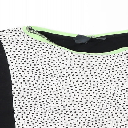Primark Womens Black Polka Dot  Cropped T-Shirt Size M