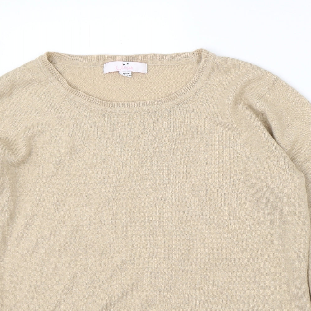 Womens UK Size 14 Julipa Beige Pullover Jumper