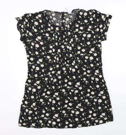 Debenhams Womens Black Floral  Shift  Size 14