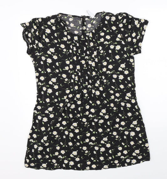 Debenhams Womens Black Floral  Shift  Size 14
