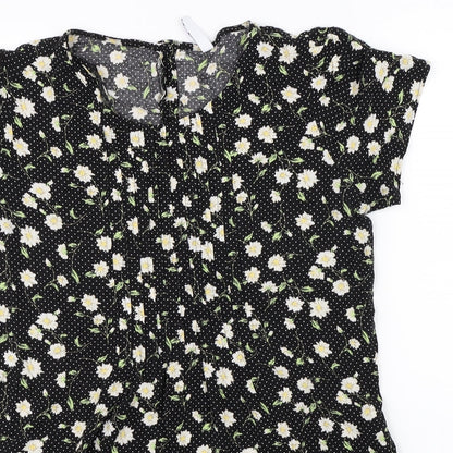Debenhams Womens Black Floral  Shift  Size 14