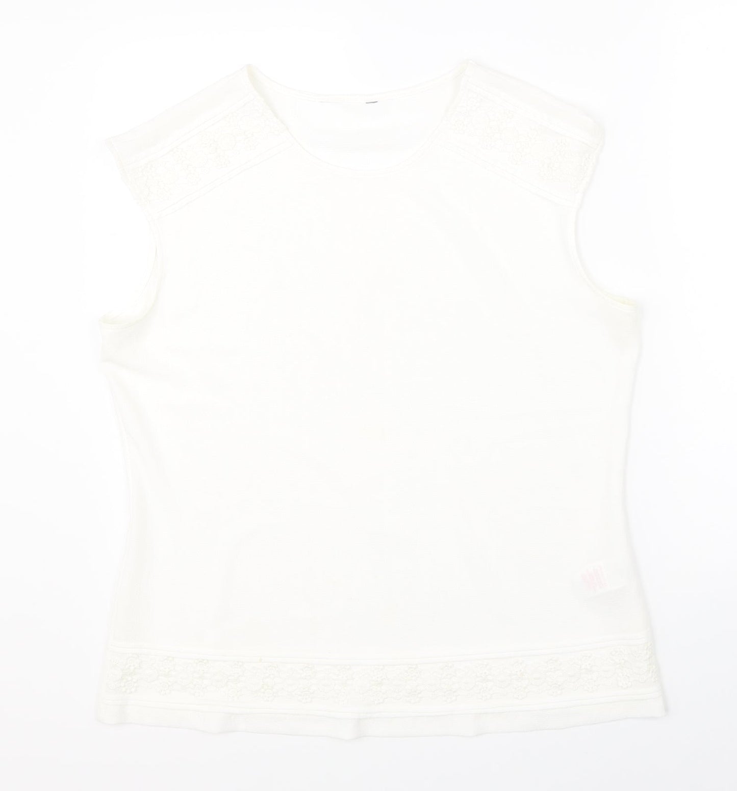 Womens UK Size 14 Peacocks White Basic Blouse