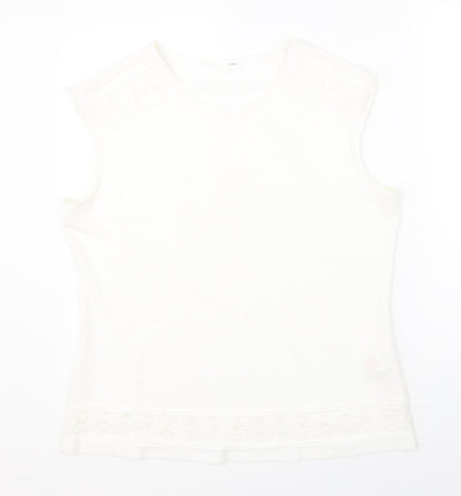 Womens UK Size 14 Peacocks White Basic Blouse