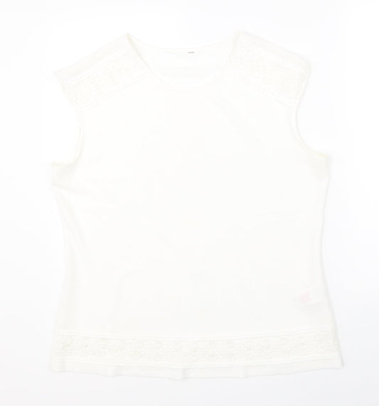 Womens UK Size 14 Peacocks White Basic Blouse