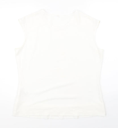 Womens UK Size 14 Peacocks White Basic Blouse