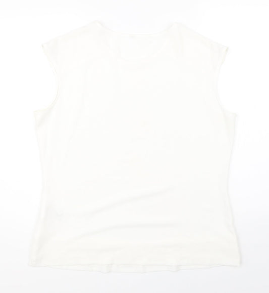 Womens UK Size 14 Peacocks White Basic Blouse