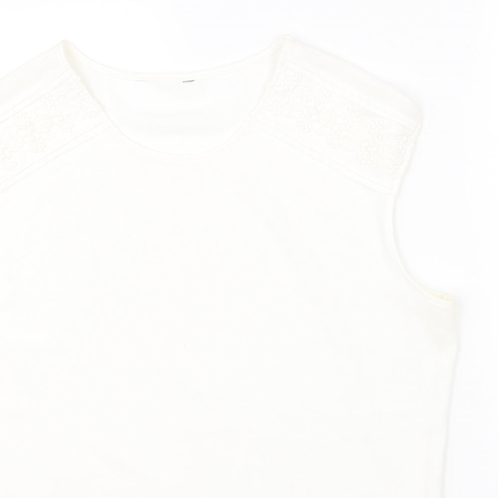 Womens UK Size 14 Peacocks White Basic Blouse